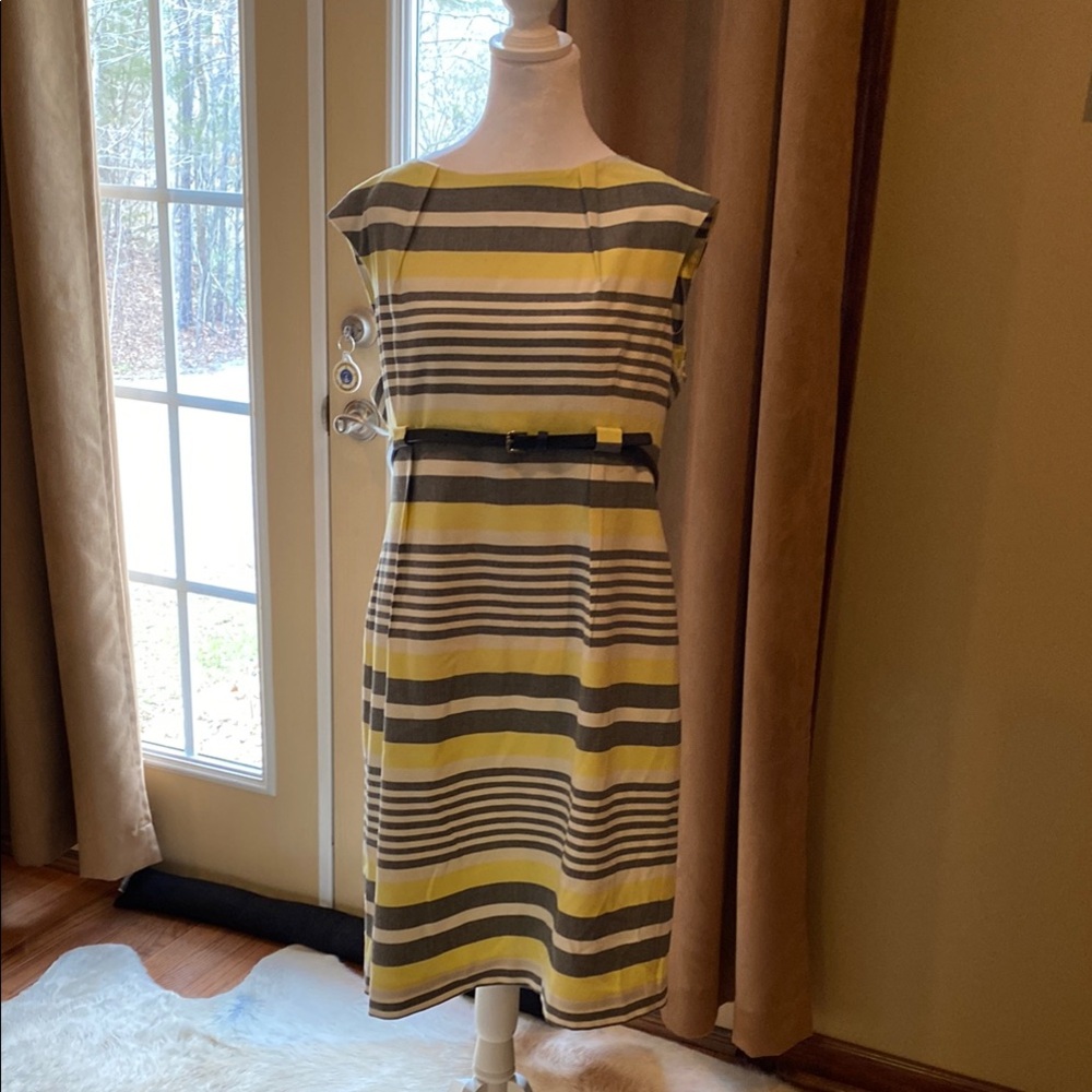 Striped Yellow and Gray Dress